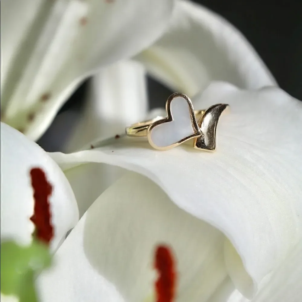 14k solid gold heart ring size 7 perfect gift trendy ring
